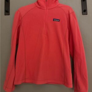 Patagonia Women's Micro D 1/4 Zip Fleece in Ginger Berry Coral Sweater